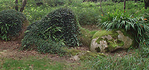 Sleeping figure at the Lost Gardens of Heligan