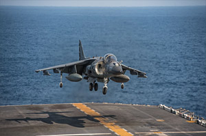 Sea Harrier Landing on Deck