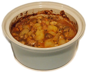 Somerset Pork Casserole cooked in oven dish