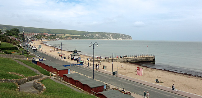 Swanage sweeping sandy bay