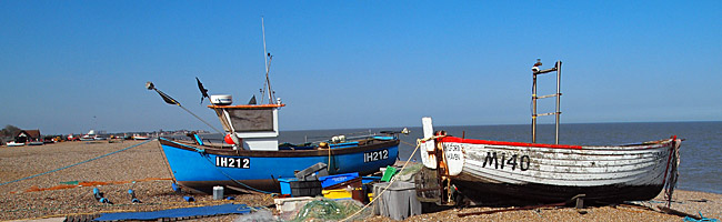 Fishing boats on the shore at Aldeburgh